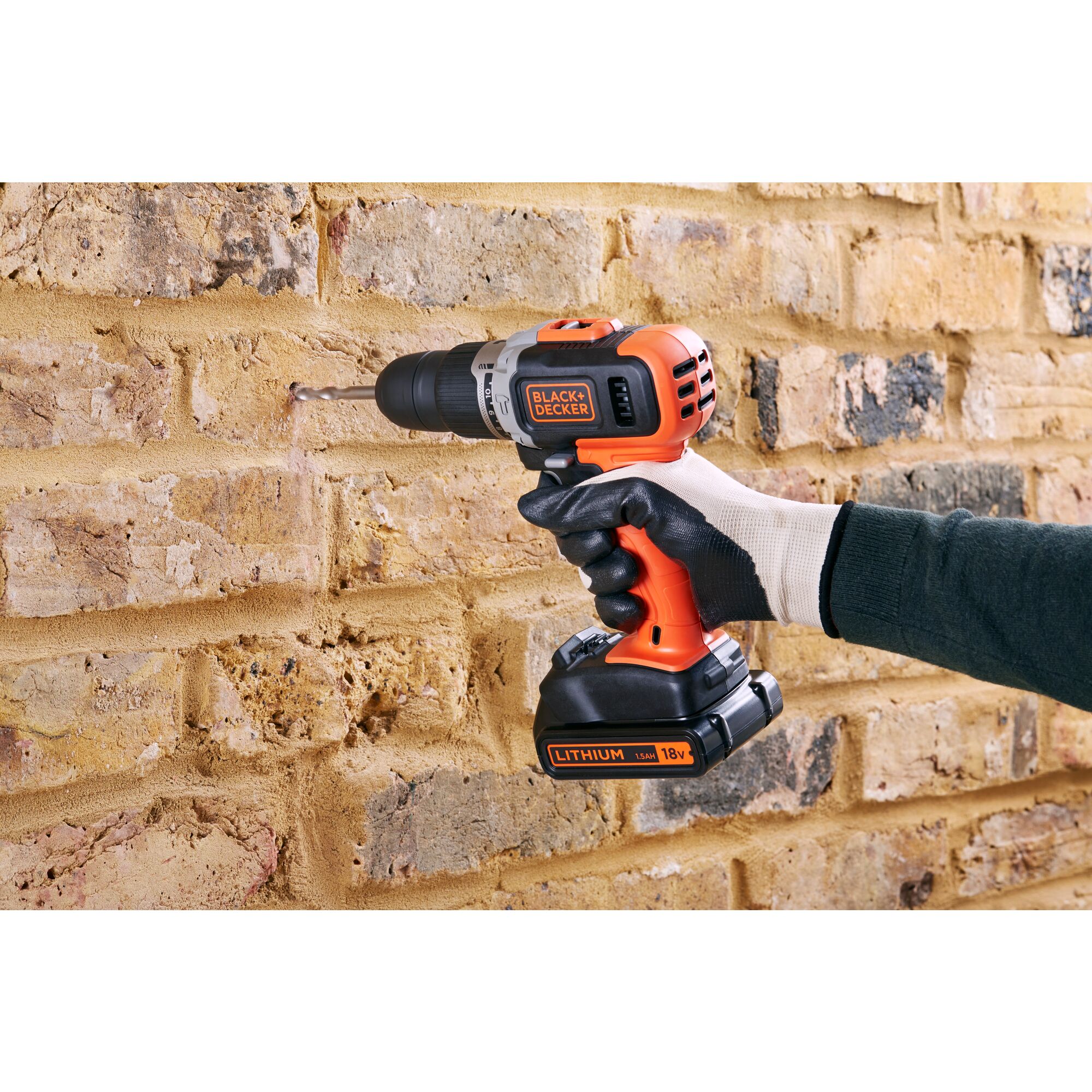 18V Cordless 2 Speed Hammer Drill with 1.5Ah Battery and 400mA