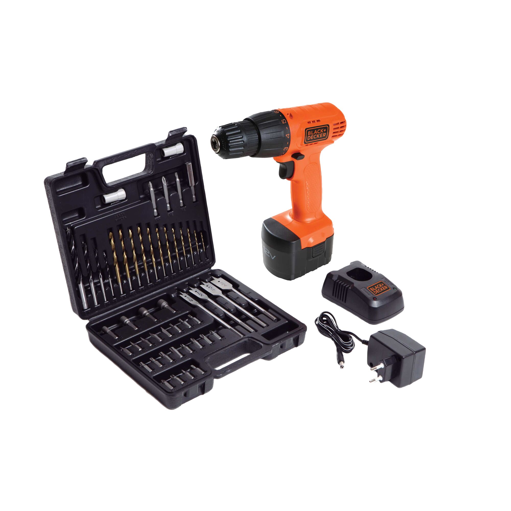 12V Cordless Drill Driver With 50 Accessories Kitbox BLACK DECKER